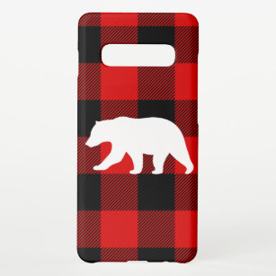 Red Buffalo Plaid & White Bear Samsung Galaxy Case