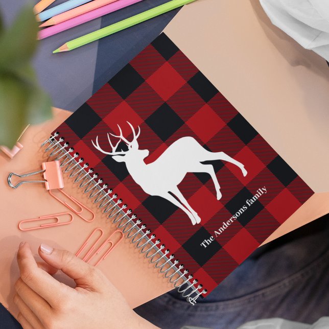 Red Buffalo Plaid & White Deer | Personal Name Planner (Creator Uploaded)