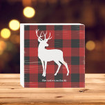Red Buffalo Plaid & White Deer | Personal Name Wooden Box Sign<br><div class="desc">xWrap yourself in cosy rustic charm with our Red Buffalo Plaid & White Deer personalised product, available exclusively on Zazzle. Whether you're looking for a thoughtful gift or a stylish addition to your own collection, this design brings together the timeless appeal of buffalo plaid and the grace of a white...</div>