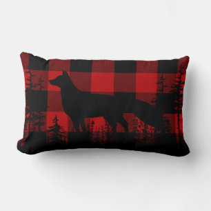 Red Buffalo Plaid Woodland Pine Forest Fox Lumbar Lumbar Cushion