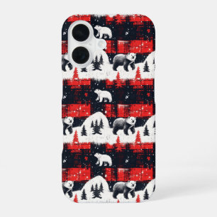 Red Buffalo Plaids Polar Bear iPhone 16 Case