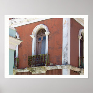 Red Building in Old San Juan, Puerto Rico Poster