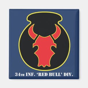Red Bull CSIB-look emblem, w/Army blue background Magnet