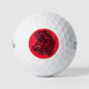 Red Bull Golf Balls Running In Starry Night