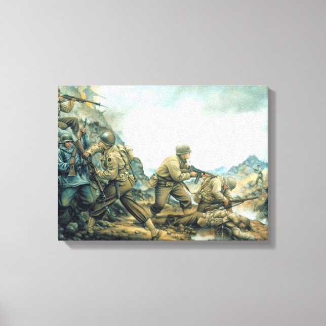 Red Bull In The Winter Line By Donna Neary Canvas Print (Front)