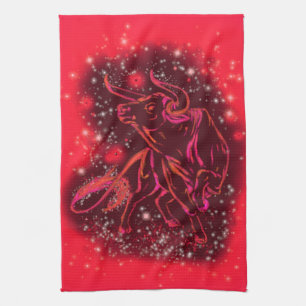 Red Bull Running Kitchen Towel Starry Night