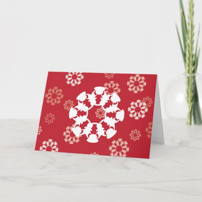 Red Bull snowflake-design greeting card (Front)
