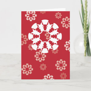 Red Bull snowflake-design greeting card