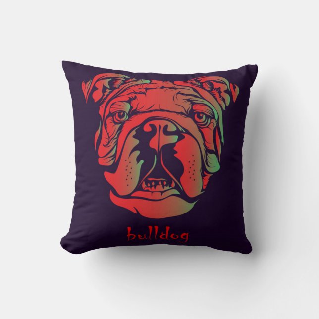 Red Bulldog Cushion (Front)