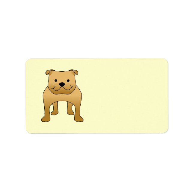 Red Bulldog. Dog Cartoon. Label (Front)