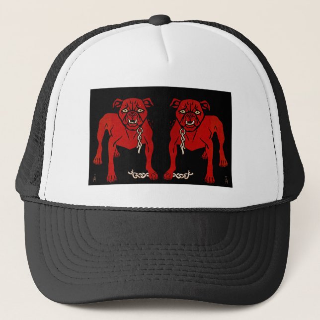 Red Bulldog  Trucker Hat (Front)