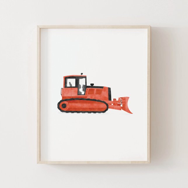Red Bulldozer Contruction Kids Room Decor (Creator Uploaded)