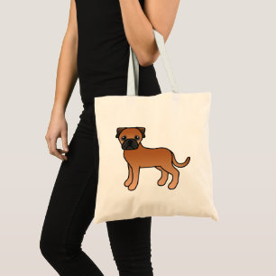 Red Bullmastiff Cartoon Dog Tote Bag