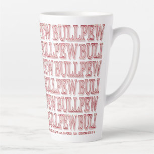 Red "BULLPEW" Latte Mug