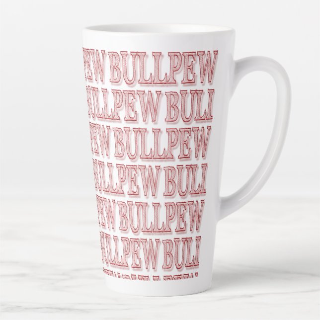 Red "BULLPEW" Latte Mug (Right)