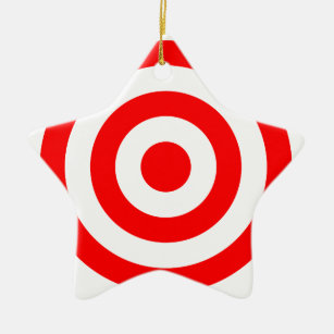 Red Bullseye Target Ceramic Tree Decoration