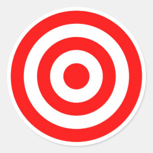 Red Bullseye Target Classic Round Sticker