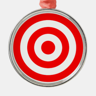 Red Bullseye Target Metal Tree Decoration