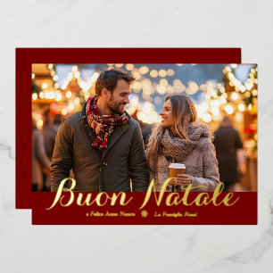 Red Buon Natale e Felice Anno Nuovo Script Photo