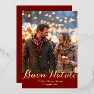 Red Buon Natale e Felice Anno Nuovo Script Photo