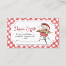 Red Burger BBQ Baby Shower Diaper Raffle
