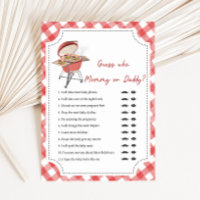 Red Burger BBQ Baby Shower Guess Who Game