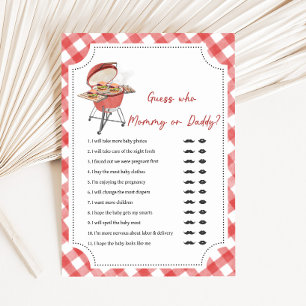 Red Burger BBQ Baby Shower Guess Who Game