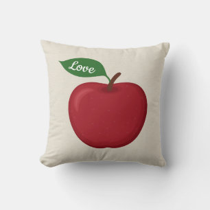 Red Burgundy Apple Love Tan / Cream / Light Grey Cushion