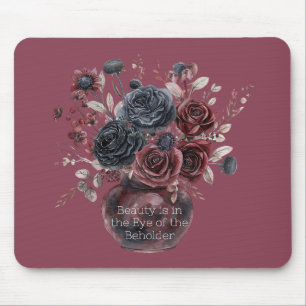 Red Burgundy Black Flowers Beauty Is Mouse Pad