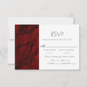 Red Burgundy Elegant Wedding Response RSVP Card
