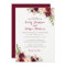 Red Burgundy Floral Fall Wedding Invitation