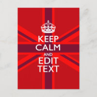 Red Burgundy Keep Calm Your Text Union Jack Flag