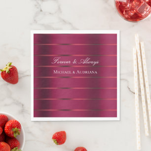 Red Burgundy Ribbon Wedding Bridal Shower  Napkin