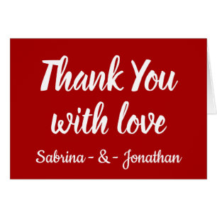 Red Burgundy Thank You Wedding Party Fall Country