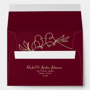 Red Burgundy Wedding Envelope
