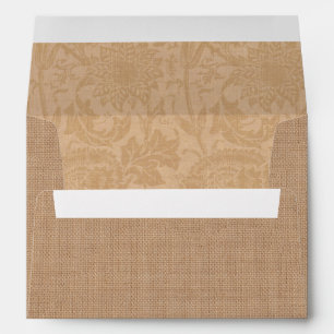 Red Burlap Monogrammed Wedding Invitation Envelope