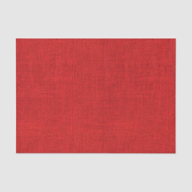 Red Burlap Texture Tissue Paper (Front)