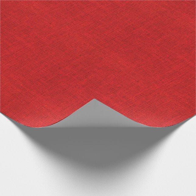 Red Burlap Texture Wrapping Paper (Corner)