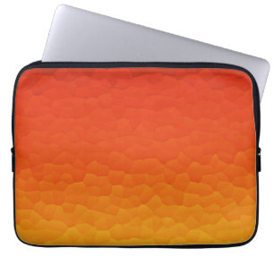 Red Burnt Orange to Gold Ombre Crackle Pattern Laptop Sleeve