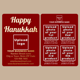 Red Business Brand on Hanukkah Foil Holiday Card