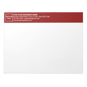 Red Business Brand on Heading of Notepad