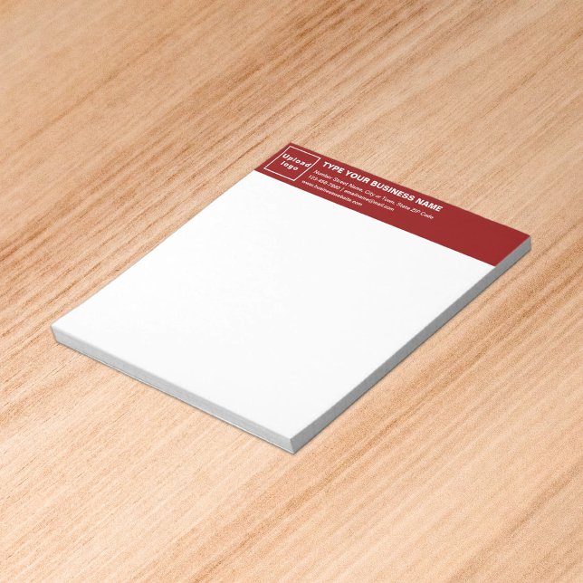 Red Business Brand on Heading of Small Notepad (Build brand name awareness. Your business brand on red heading of small notepad.)