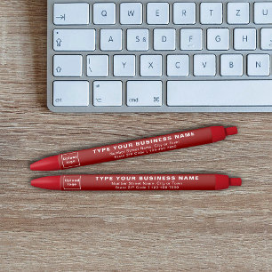 Red Business Brand on Ink Pen