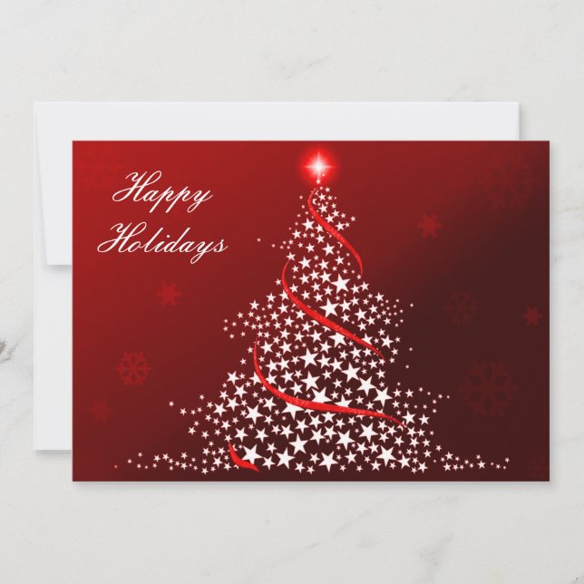red Business Holiday Flat cards (Front)