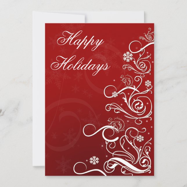 red Business Holiday Greetings Card (Front)