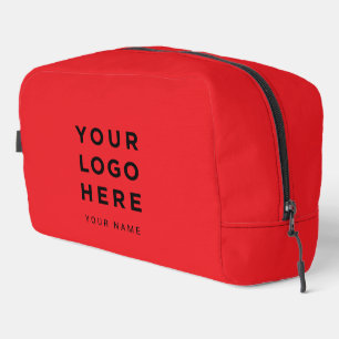 Red Business Logo Name Instagram Travel Dopp Kit