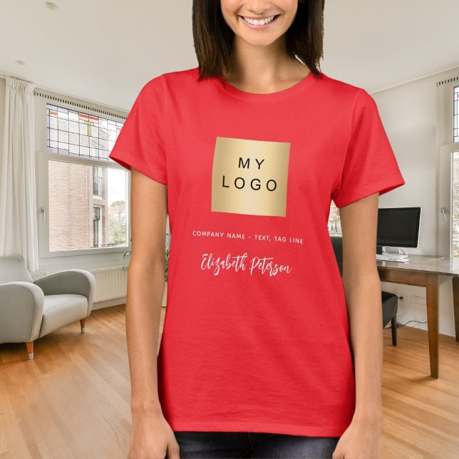 Red business logo name signature T-Shirt (Creator Uploaded)