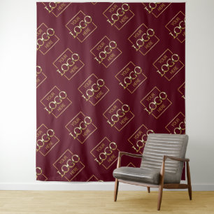 Red Business Logo Pattern Trade Show Backdrop Tapestry