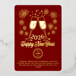 Red Business New Year 2026 Champagne Gold