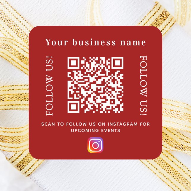 Red Business qr code Instagram Square Sticker (Creator Uploaded)